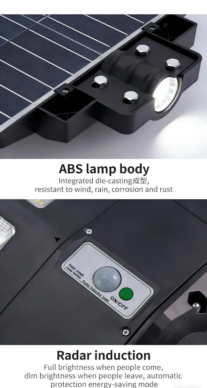 Integrated All-in-One Solar Street Lamp Dusk to Dawn Auto on off 600W LED IP66 for Countryside Road Community Plaza Street Light