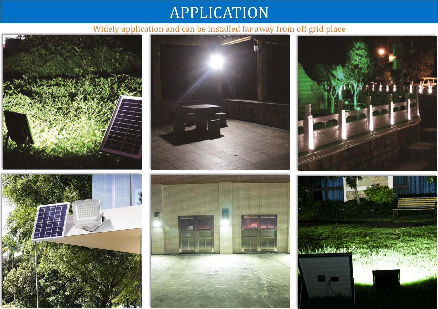 Solar light application scenarios