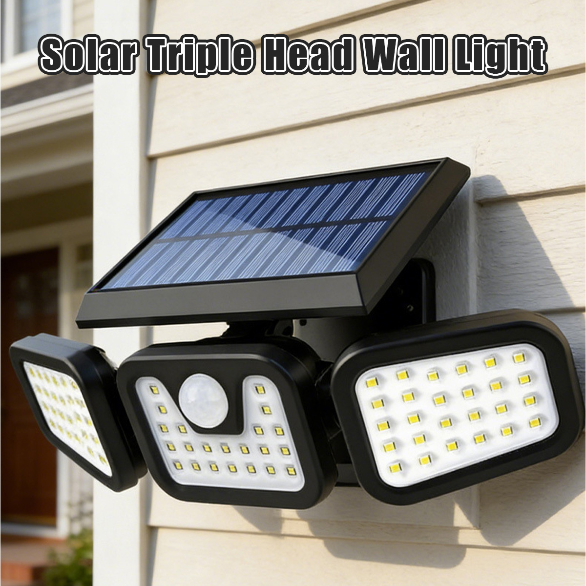 Automatic 74 LED Wireless Solar Wall Light Outdoor Garden Landscape Lamp For Patio, Backyard And Pathway With 6000K Daylight.