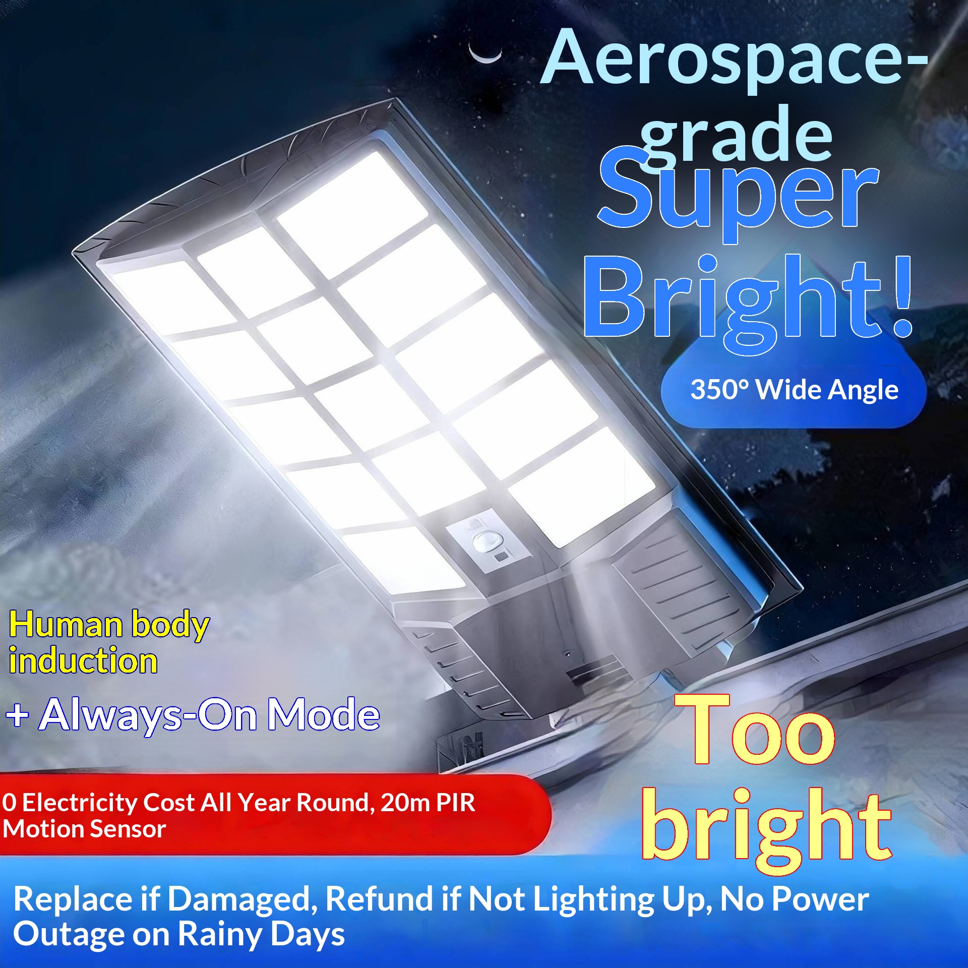 2026 New Solar Integrated Street &amp; Courtyard Outdoor Light with IP66 Rating 5000K Daylight 40000 Lumens for Garden Landscape Use
