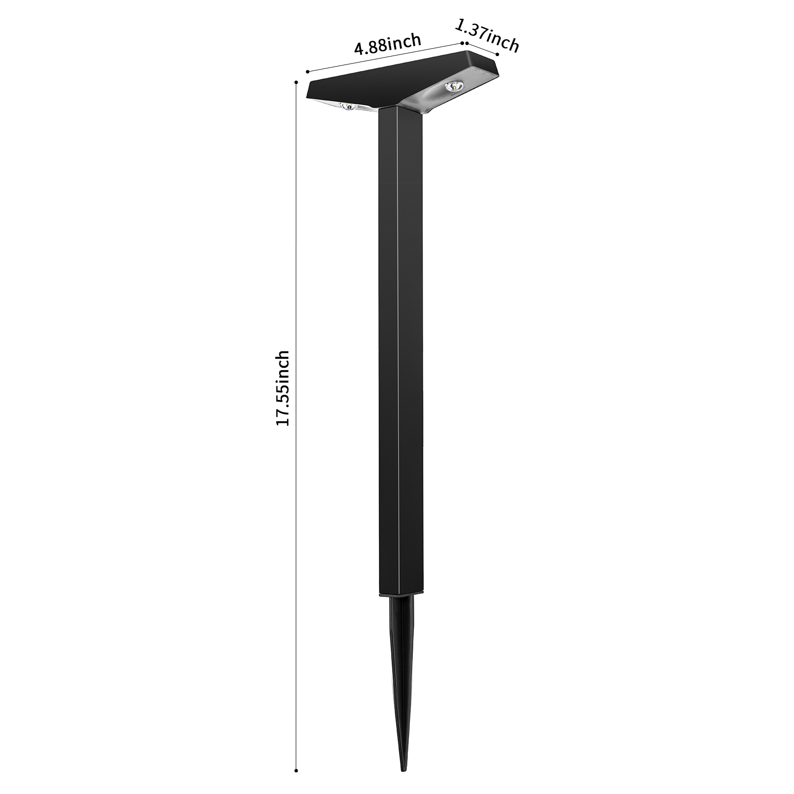 2LED Solar Lawn Lamp 8H Runtime IP65 for Garden Flower Bed Path Lighting