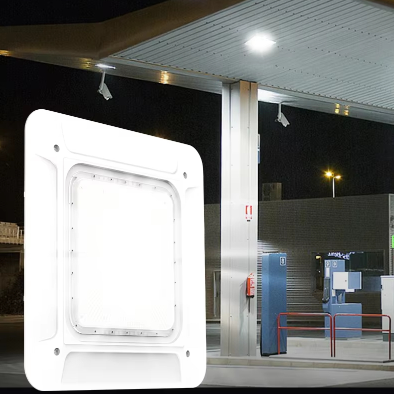 Recessed LED Canopy Light IP65 Rated Wall Mounted Industrial Wall Lights 180W 200W 240W Aluminum Gas Station Lights Chinese