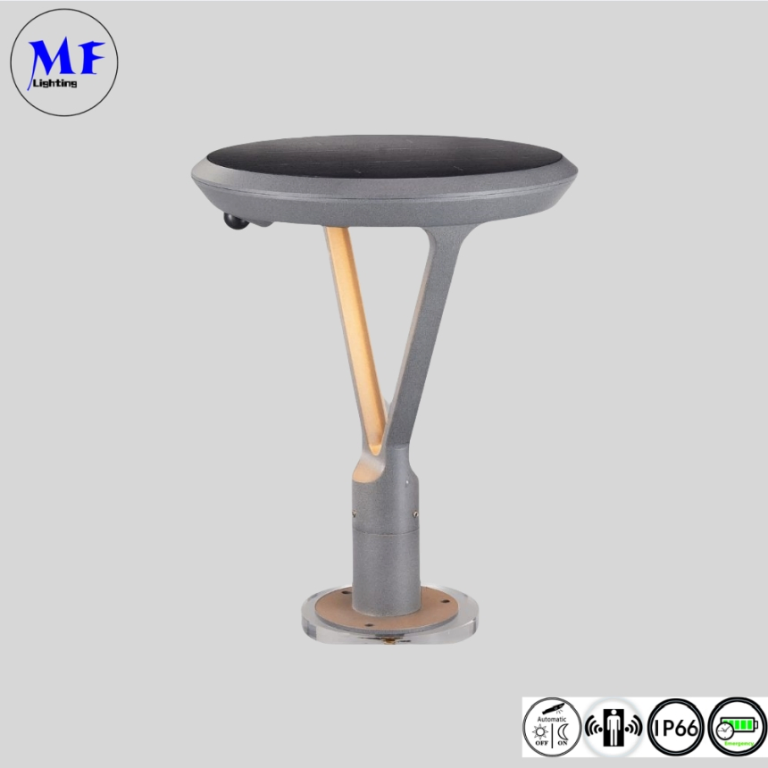 Direct Factory Price IP66 2000lm Outdoor LED Light Solar Panel PIR Sensor Solar Wall Light Post Top Light Solar Street Light Garden Light for Plaza Pathway