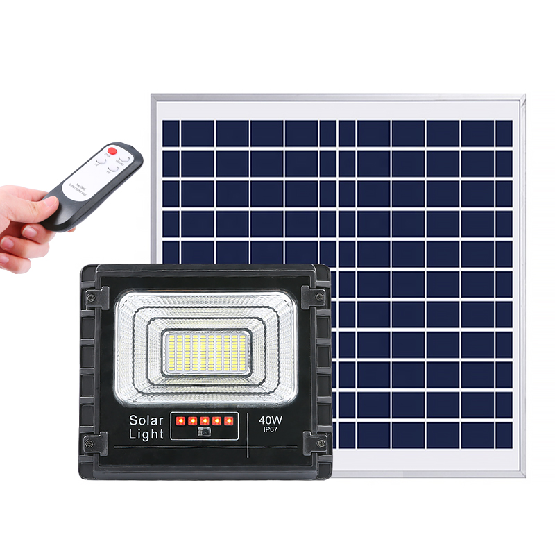 Outdoor Wall Street Garden Ip66 Rechargeable Solar Led Flood Light With Remote Control