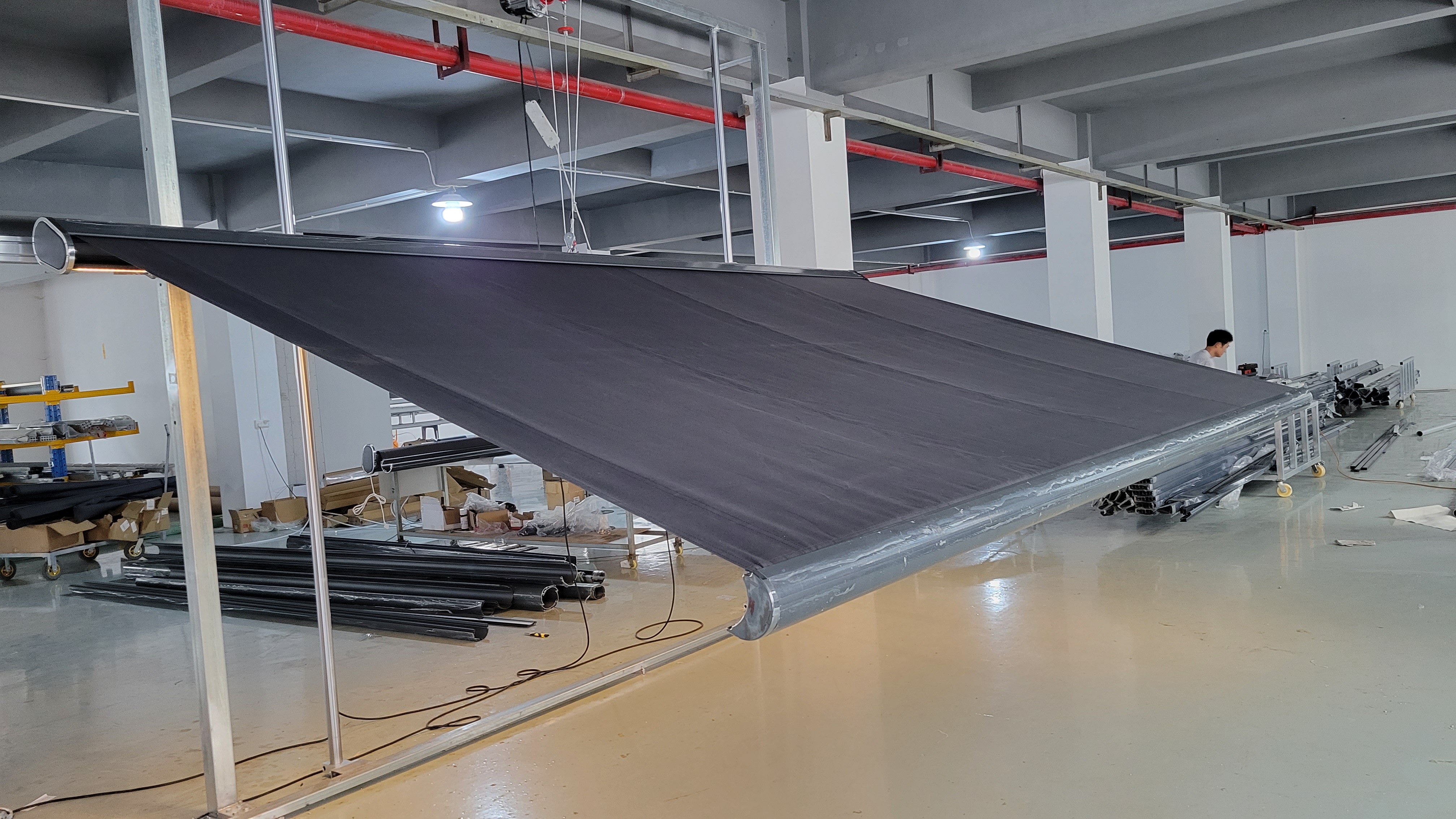 Outdoor Retractable Awning With Motor Control And LED Lights Garden Canopy Sun Shade Full Cassette Awning