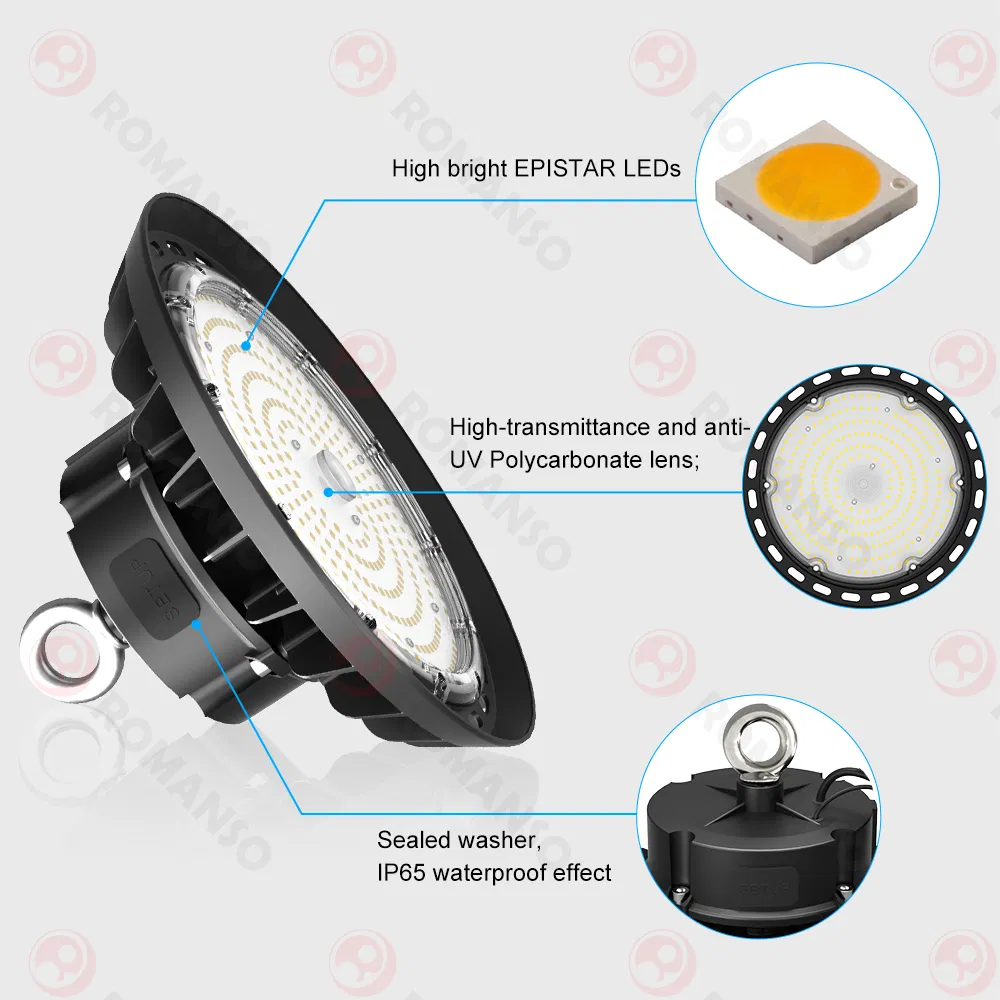 150lm/W CCT Power Adjustable Industrial 100W-300W LED High Bay Light