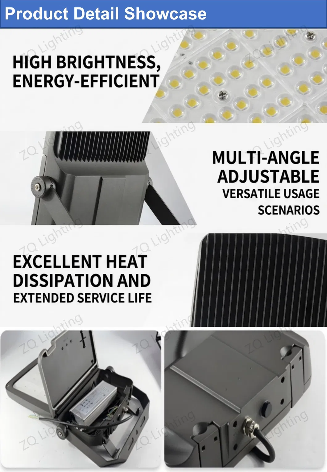 LED Flood Light Outdoor LED-Light Floodlight Projector 50W 100W 150W 200W 300W 400W 500W 1000W Watt LED Stadium Light Garden Landscape Tennis Court Solar Lamp