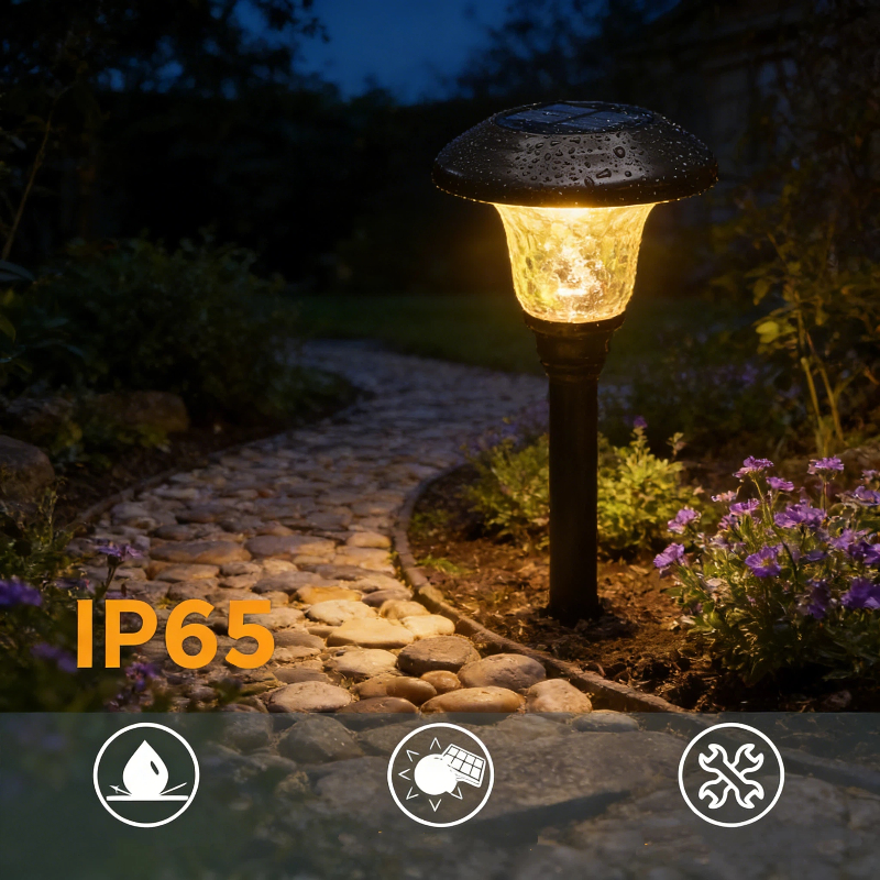New Upgraded Monocrystalline Solar Garden Lights Auto On/Off Neutral White IP65 Waterproof 8-10 Hours Battery Life for Outdoor