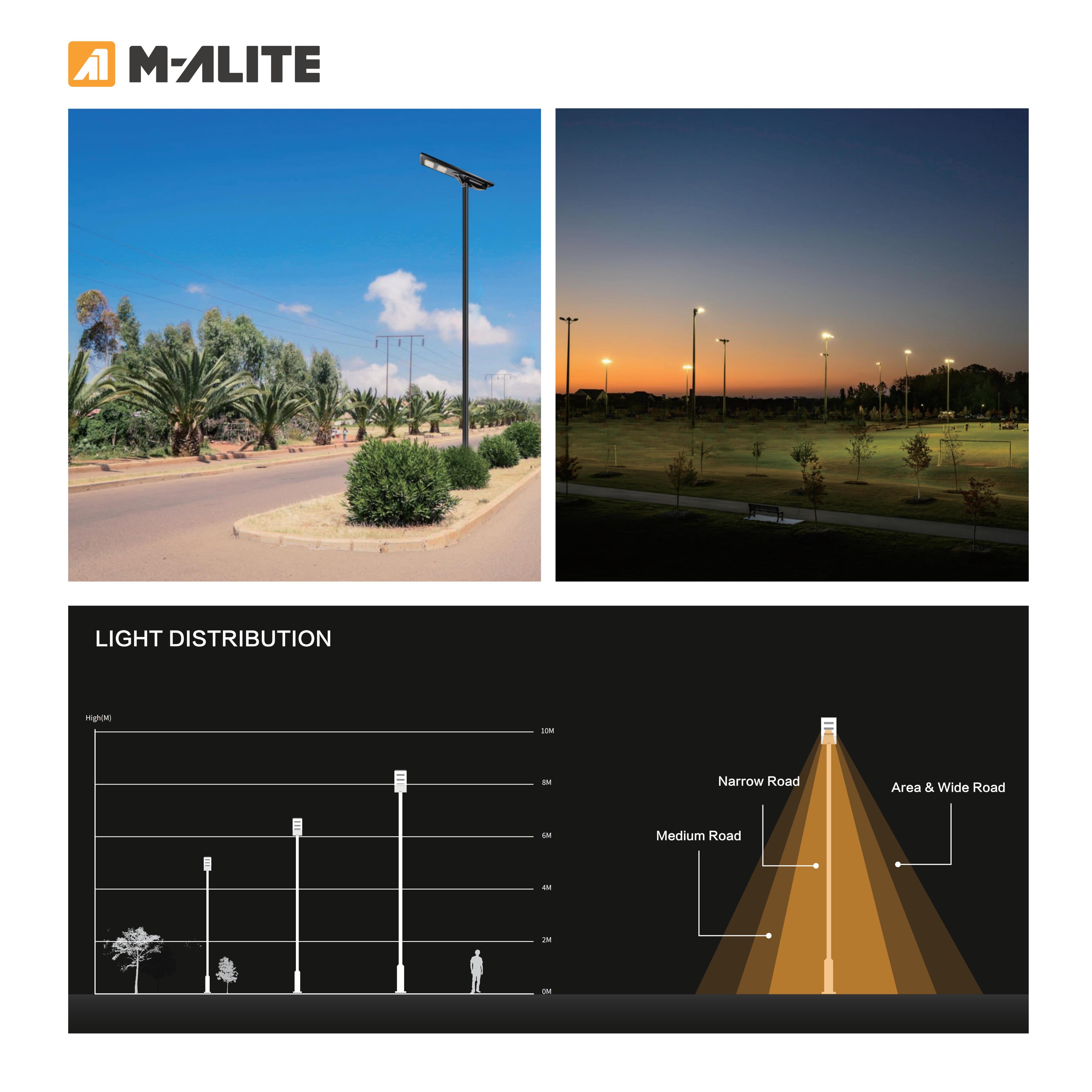 Reliable All In One Solar Street Light For Community Road Park Walkway And Residential Area Lighting