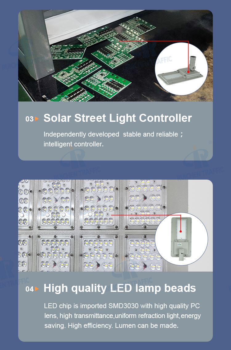 200w Split Lamp Housing Integrated Panel Automatic Highway Motion Sensor Solar Street Light with Pole