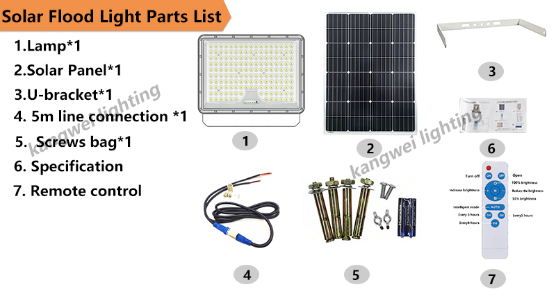 Factory Wholesale Solar Flood Light Outdoor Waterproof Remote Control 100W 200W 300W 400W SMD Led Solar Garden Lamp High-Power