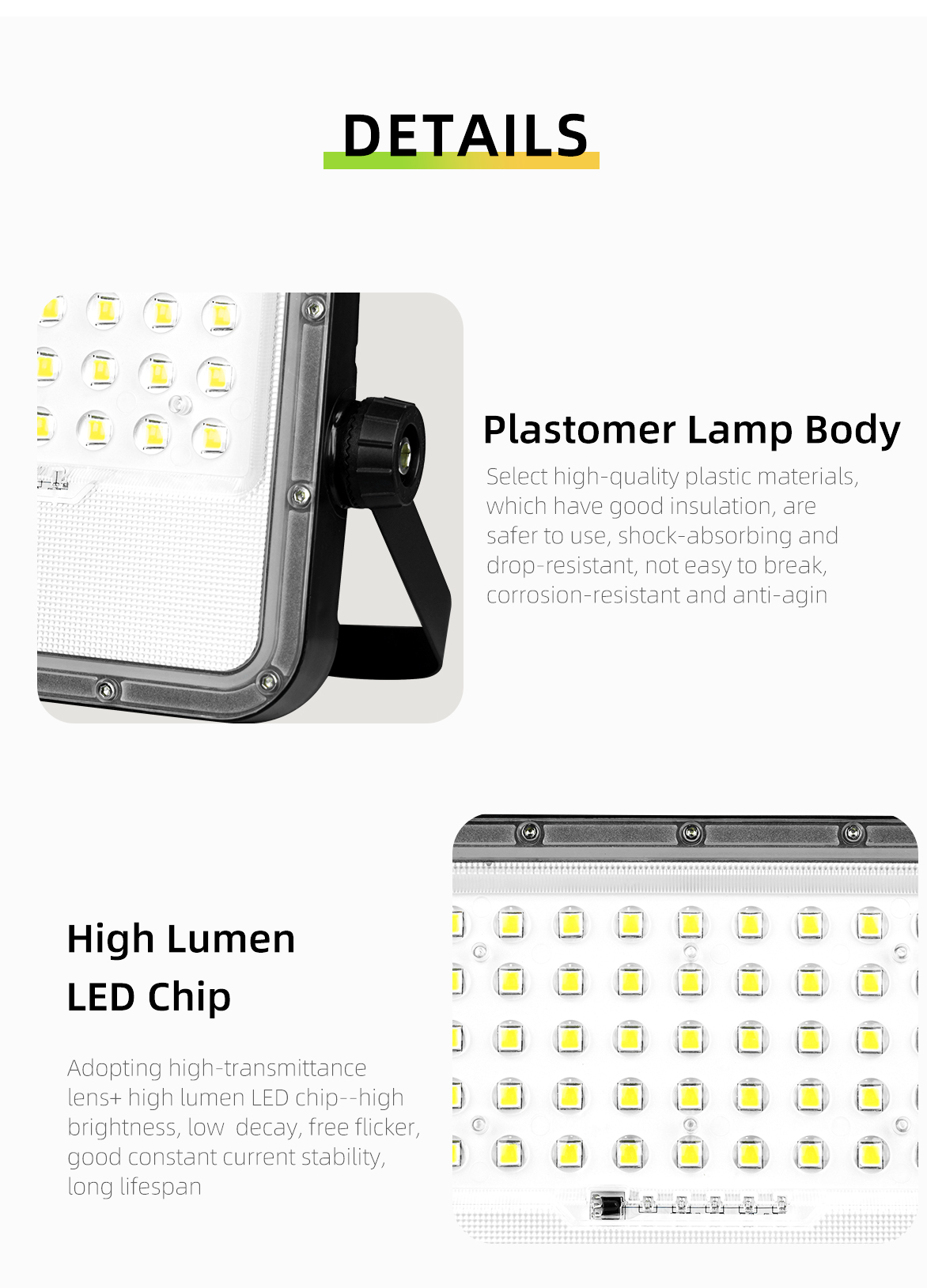 Aixuan LED Solar Flood Light Outdoor Waterproof Reflector Floodlight for Garden Yard 100W 200W 300W