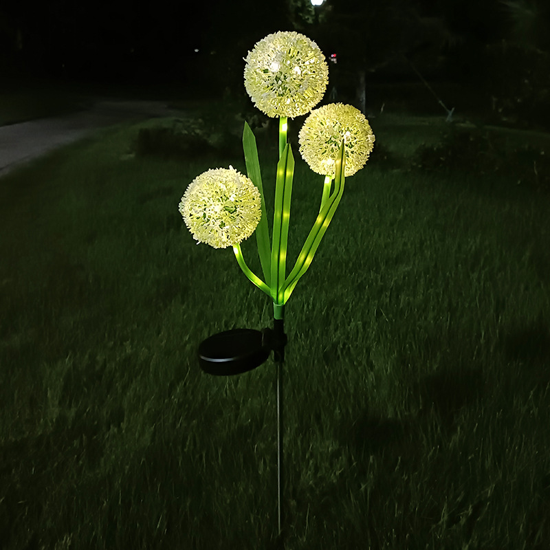 LED Solar Dandelion Floor Lamp Waterproof Small Outdoor Garden Lighting For Courtyard And Park Solar Panel Powered