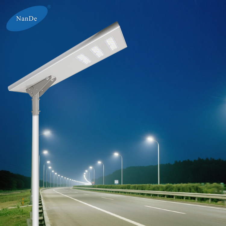 NanDe 2 Years Warranty Waterproof Ip65 60w 80w 120w Aluminum Highway Park All In One Led Solar Street Lights
