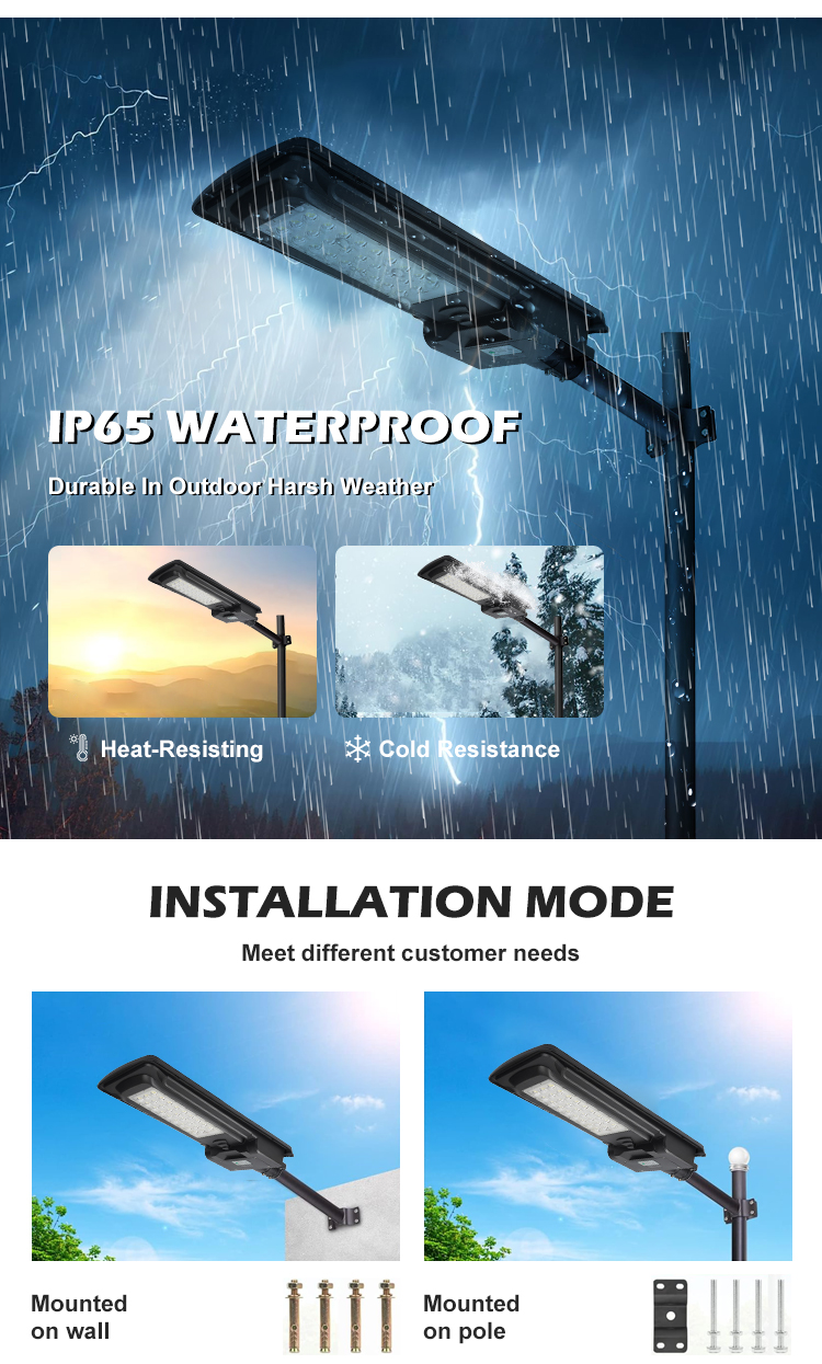 Wholesale 50W 100W 200W Solar LED Street Light IP65 Waterproof 2500-6500K Daylight Control for Villa Garden Rural Road