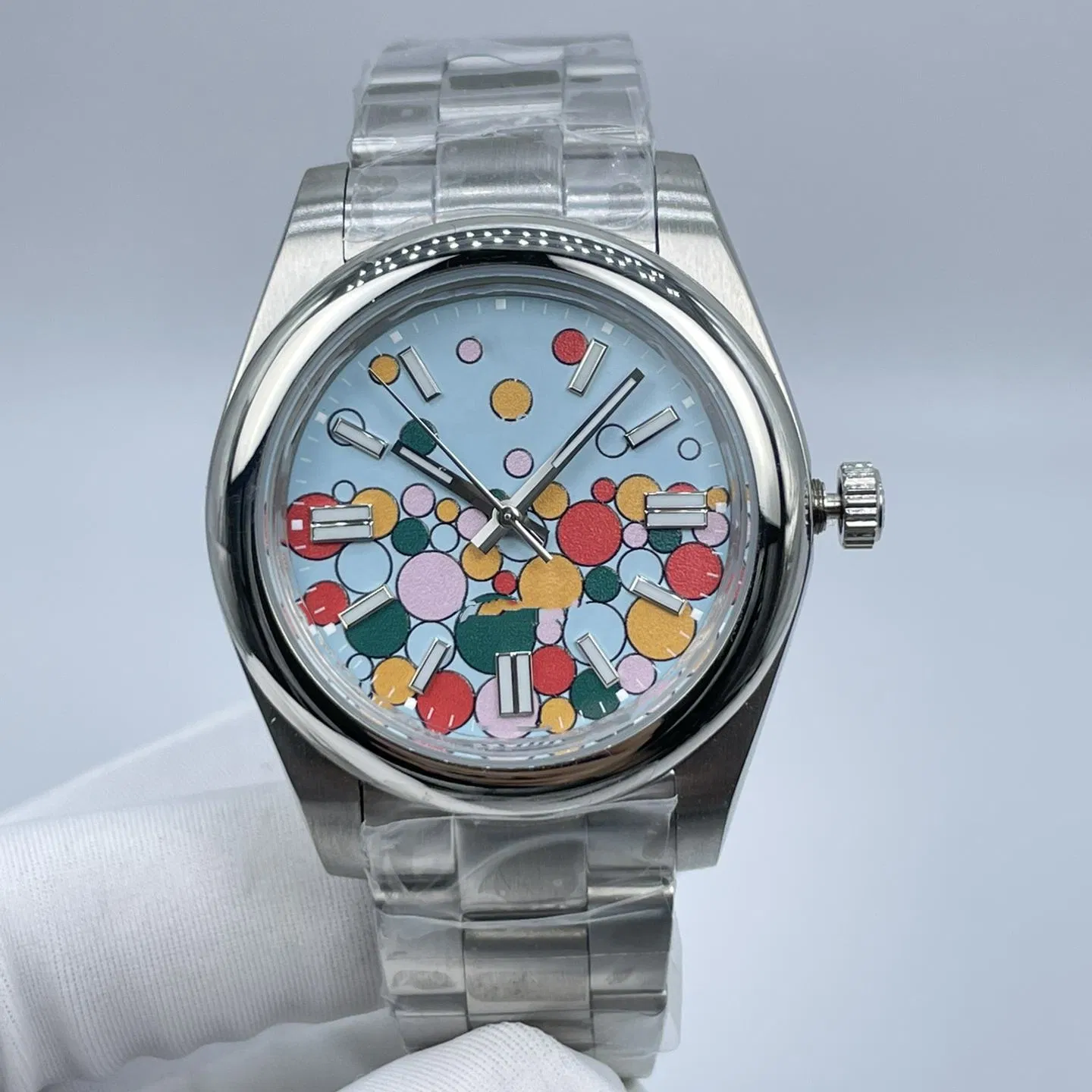 DIY Automatic Rainbow Mod Balloon 31/36/41mm Mechanical Watch for Men and Woman