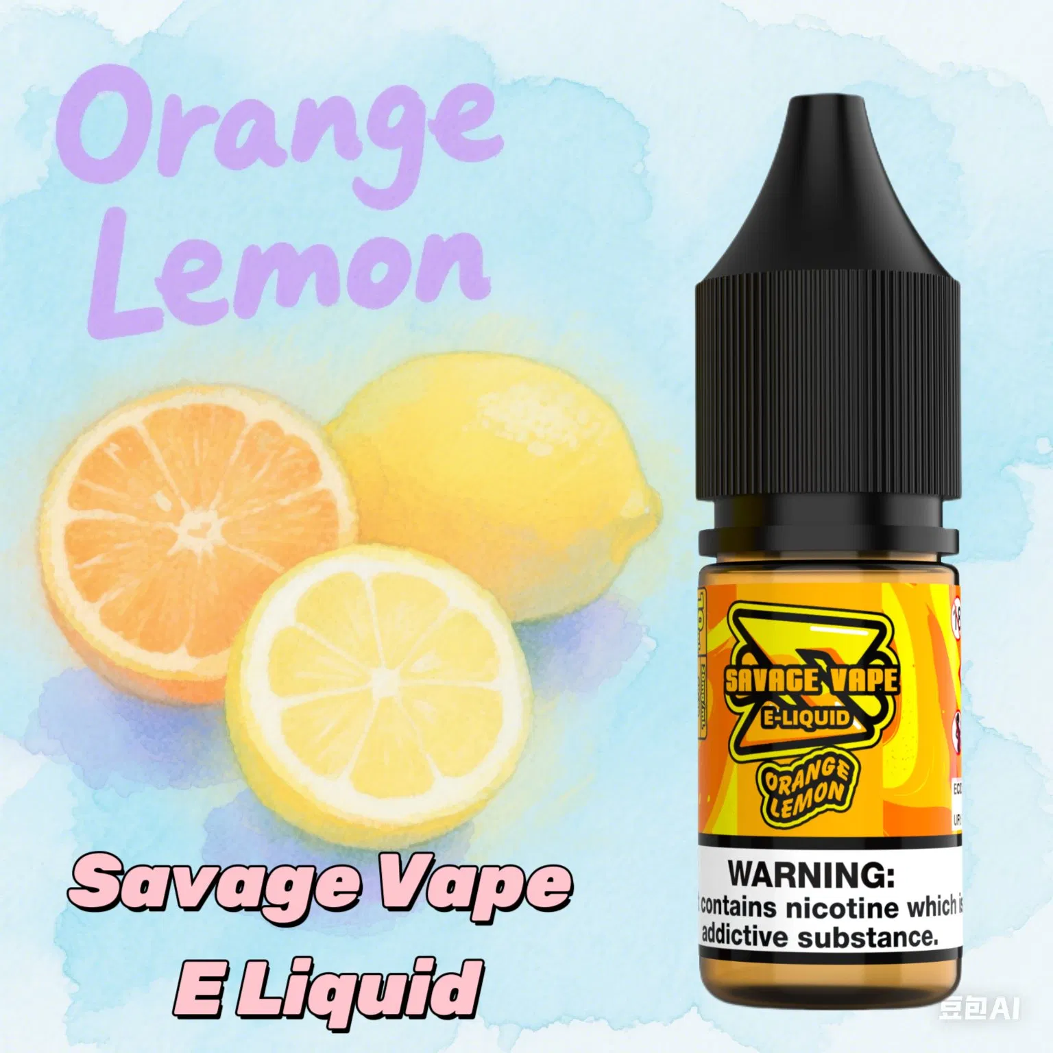 Bottle Liquid Ejuice Juice E-Liquid Freebase Nicotine OEM Customized Free Design Packaging Stickers Fruit Flavors