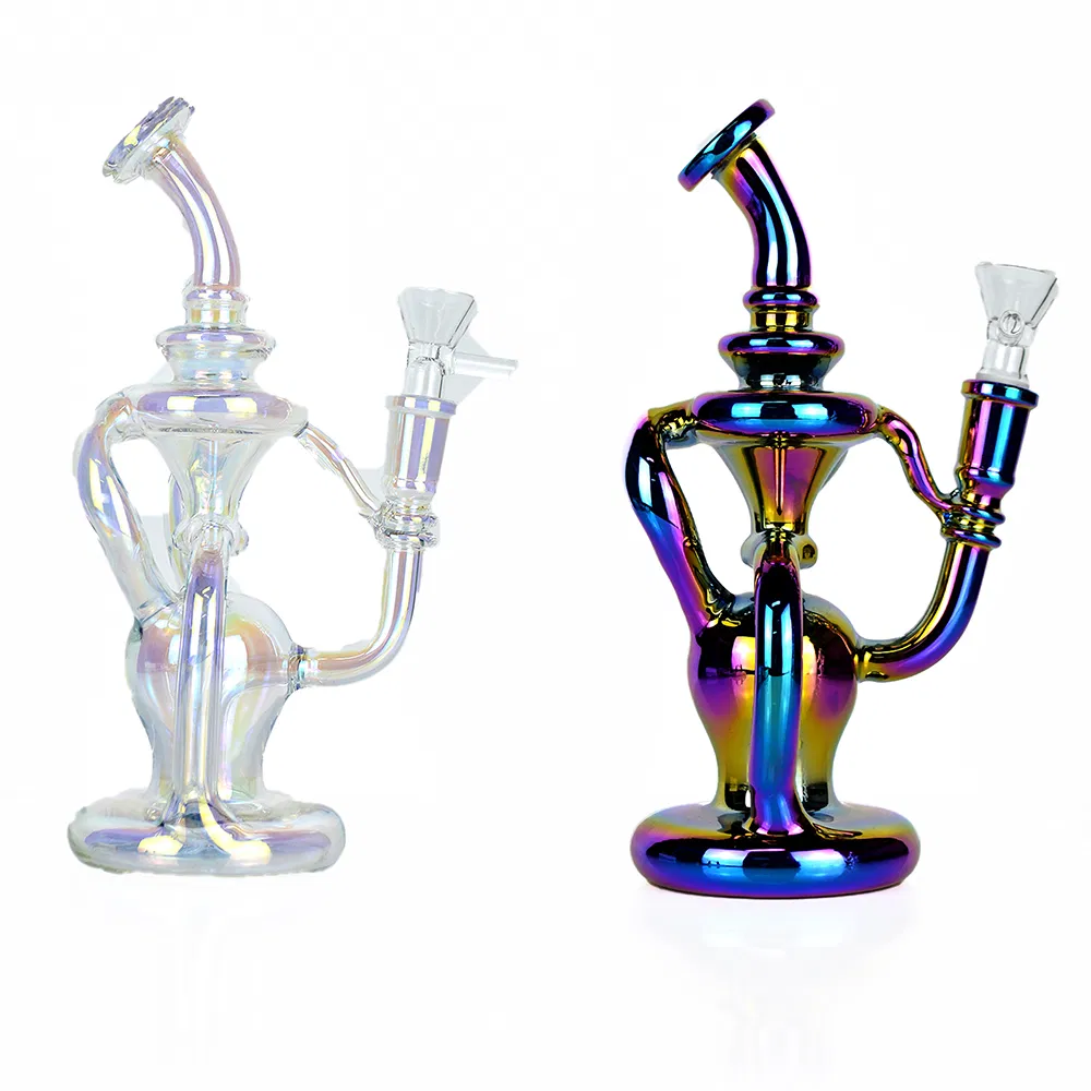 China Factory Wholesale Color Downstem Glass Craft 3D Painted Glass Pipes Beaker Bubbler