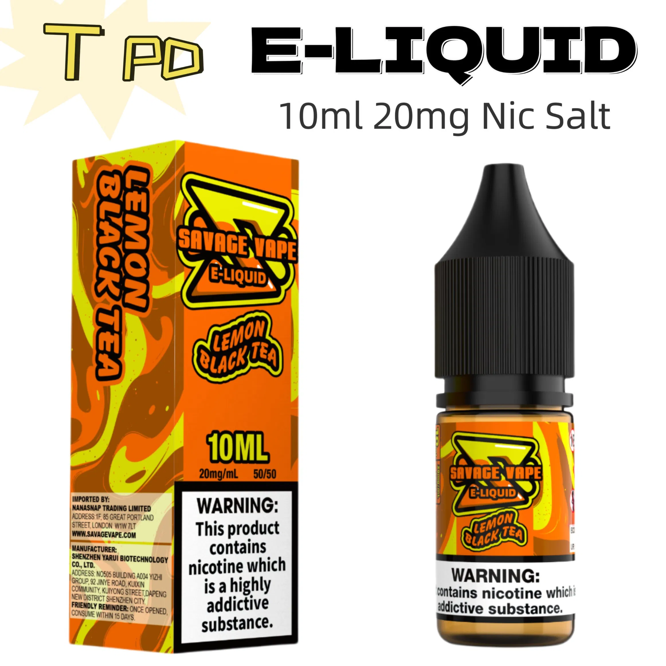 Bottle Liquid Ejuice Juice E-Liquid Freebase Nicotine OEM Customized Free Design Packaging Stickers Fruit Flavors