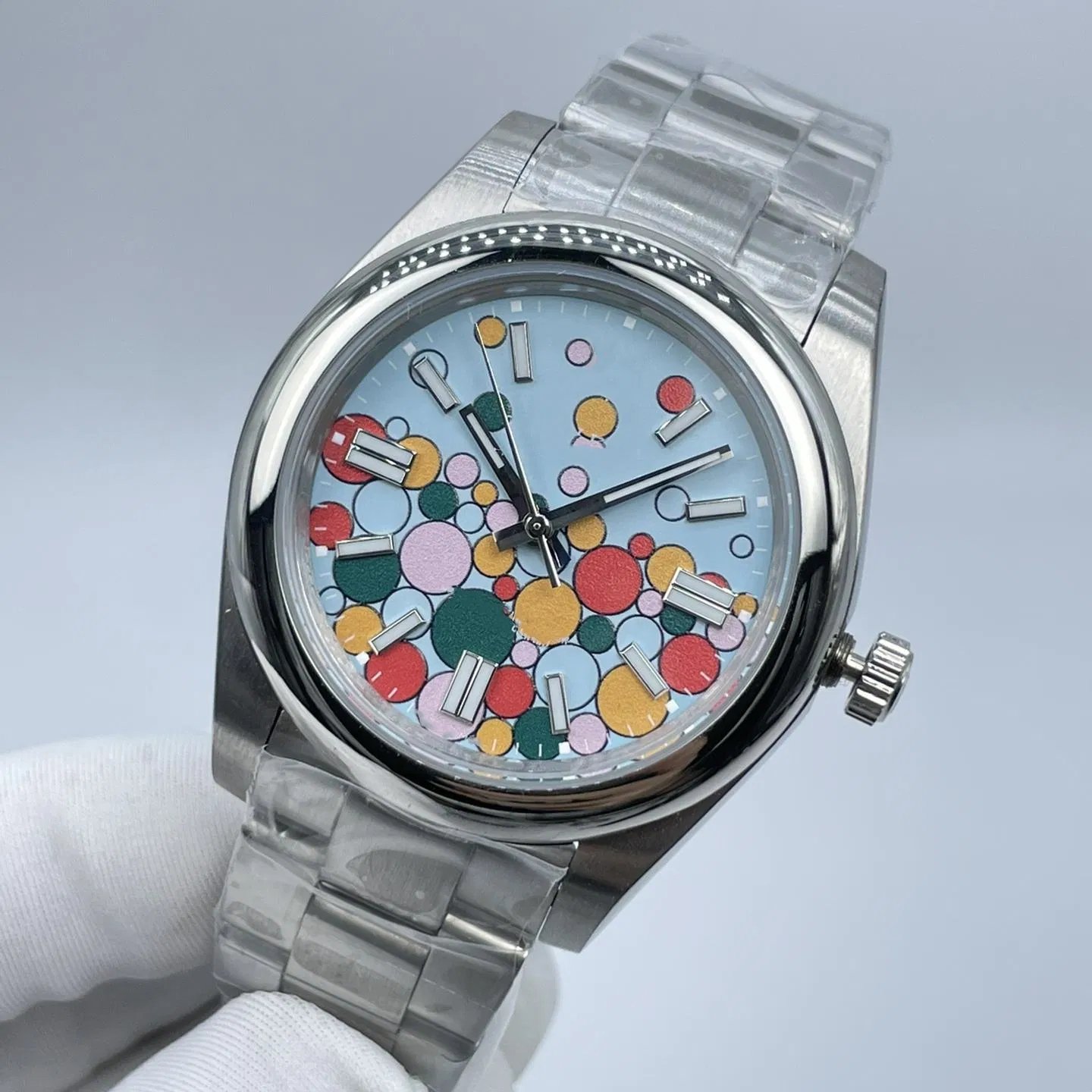 DIY Automatic Rainbow Mod Balloon 31/36/41mm Mechanical Watch for Men and Woman