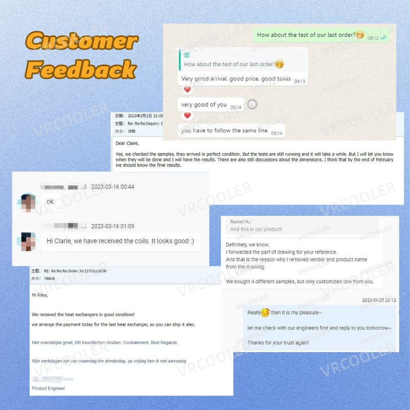 Copper Tube Aluminum Fin Air Cooled Chiller Heat Exchanger Evaporator Condenser Coil for Replacement