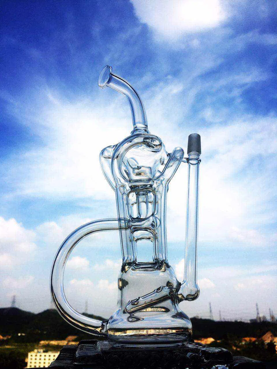 China Factory 5mm Borosilicate Glass Inline to 9-Arm Glass Water Pipe