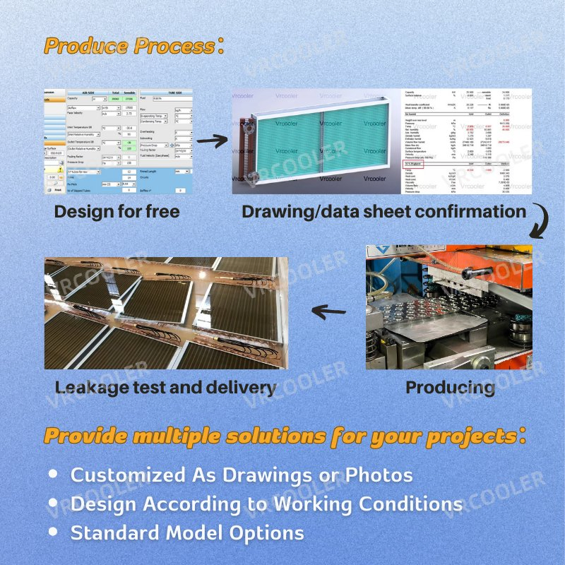 Copper Tube Aluminum Fin Air Cooled Chiller Heat Exchanger Evaporator Condenser Coil for Replacement