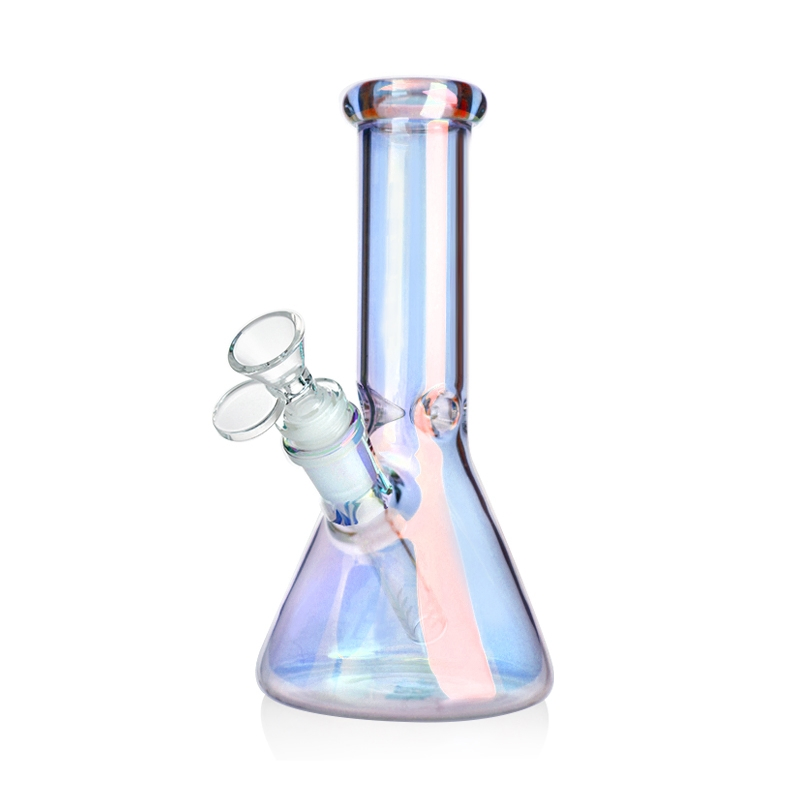 Wholesale Lon Plating Beaker Shaped Glass Water Pipe Hookah Smoking Pipe