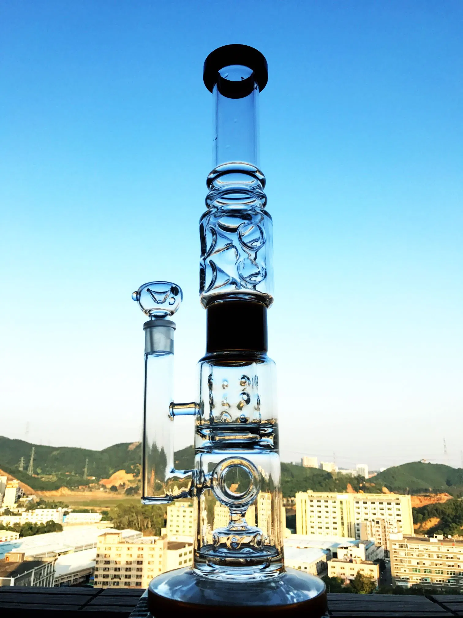 Recycler Inline Percolator Glass Water Pipe Glass High Quality Recycler Tobacco Tall Color Bowl Glass Craft Ashtray Glass Pipes Heady Beaker Bubbler Handcrafted