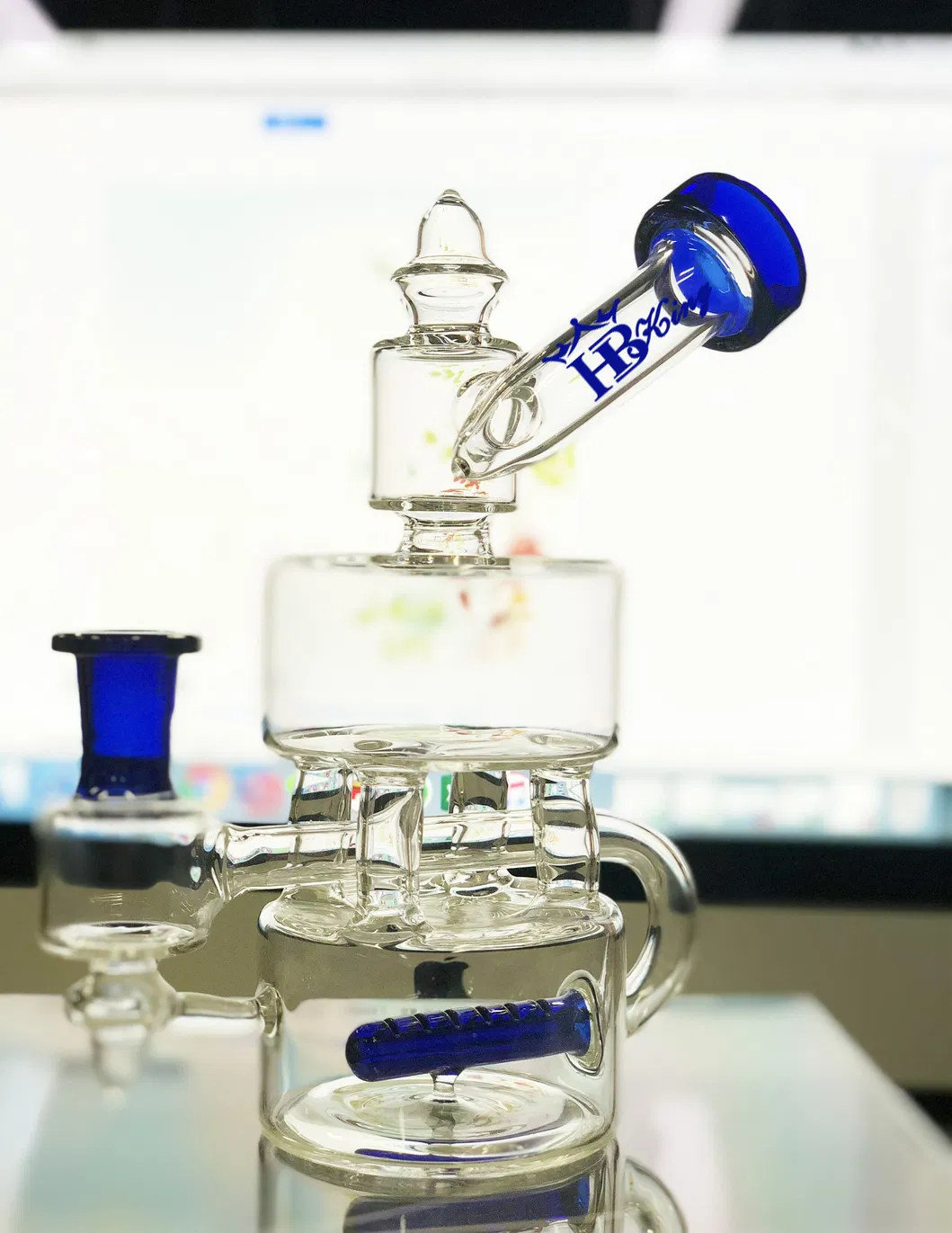 Recycler Inline Perc Glass Water Pipe