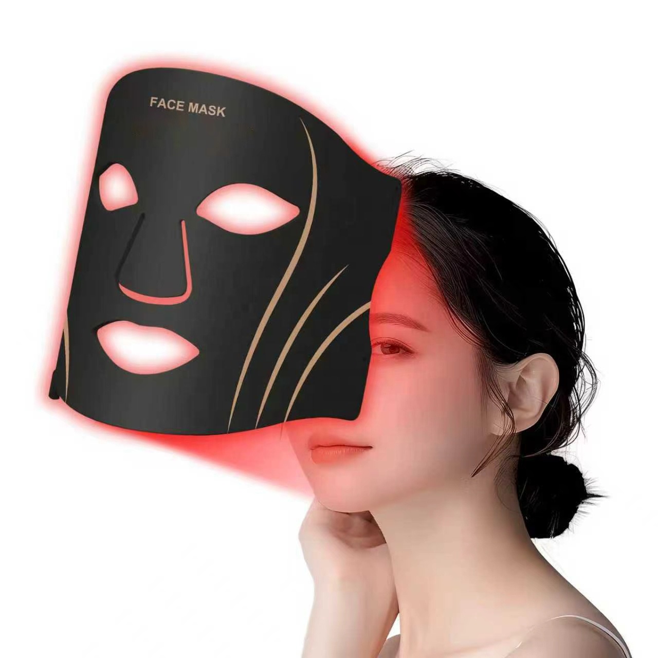Customization 7 Colors LED Light Facial Mask Silicone Red Light Face Masking Daily Skincare ultra Thin Red Light Face Mask