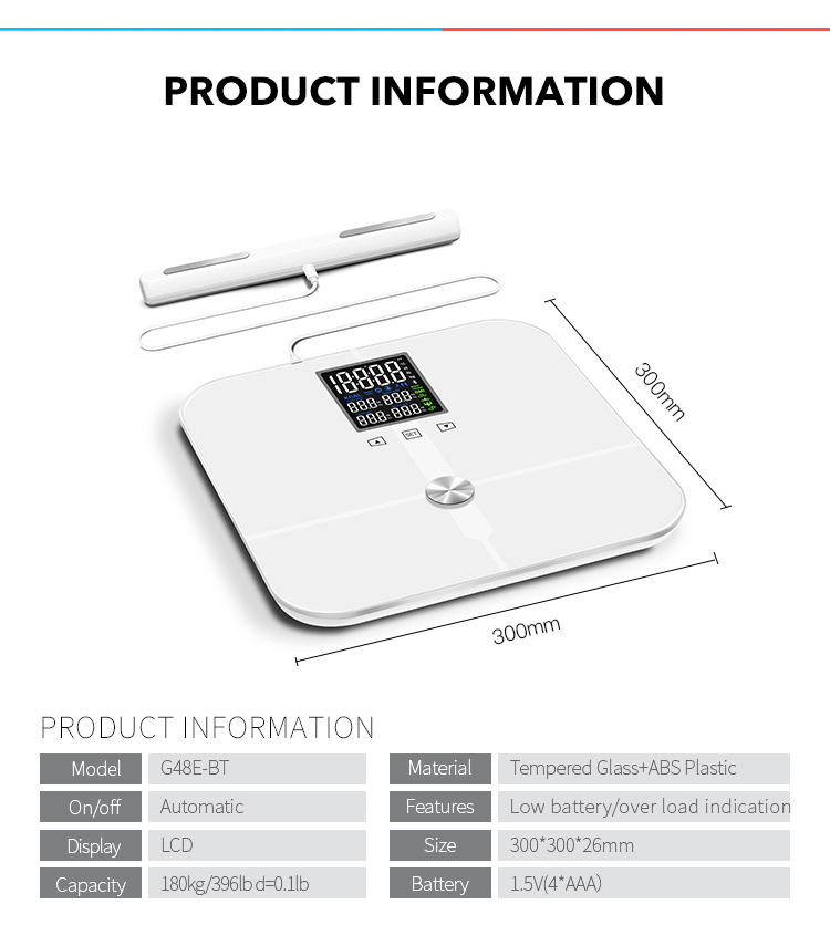 Electric Blue Tooth Weight Scale Smart Body Fat Weighing Digital Scale