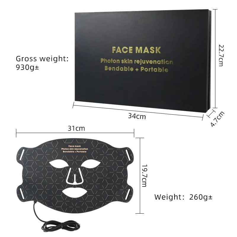 Led Silicone Mask Led Light Therapy Mask Led Red Light Facial Beauty Mask for Face Acne Blue Light Therapy Face