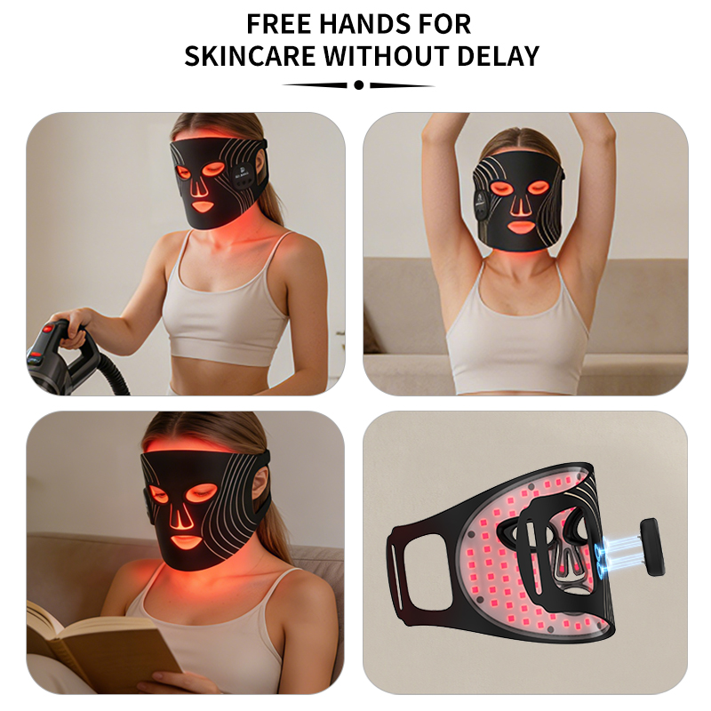 510K OEM ODM Wholesale Custom 460nm 630nm 850nm Medical Grade LED Red Light Photon Therapy Skin Care Facial Mask for Home