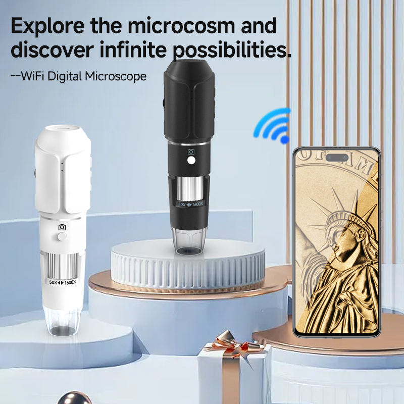 1600X Wireless WiFi Digital Microscope for Skin Hair Beauty Compatible with iPhone Android