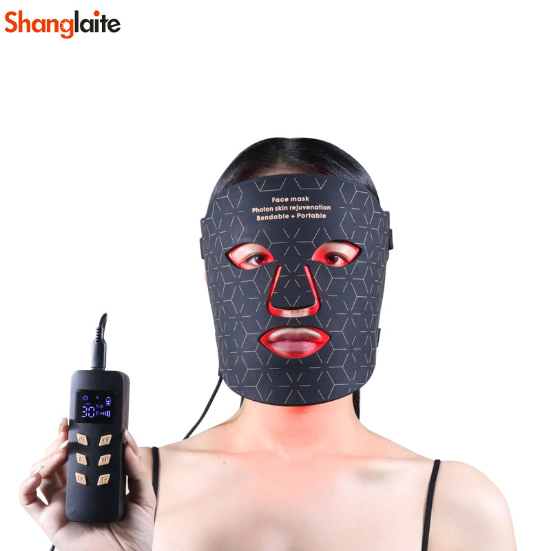 Shanglaite Standing 4-Wavelength Face Anti-Wrinkle Brightening 3D LED Phototherapy Mask Heating Beauty Device Red Light Therapy