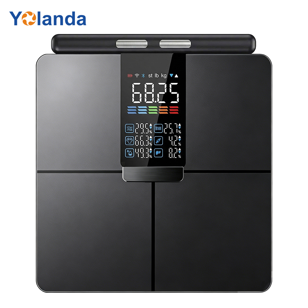 ITO Glass Design Yolanda Premium Large Color Screen Weight Measurement BMI Smart Body Fat Scale SDK Support