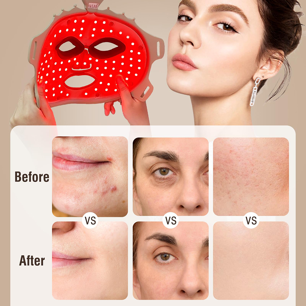 ZMFR Led Red Light Facial Beauty Mask 7 Color Led Face Mask Light Therapy With 450nm 590nm 630nm &amp; 850nm