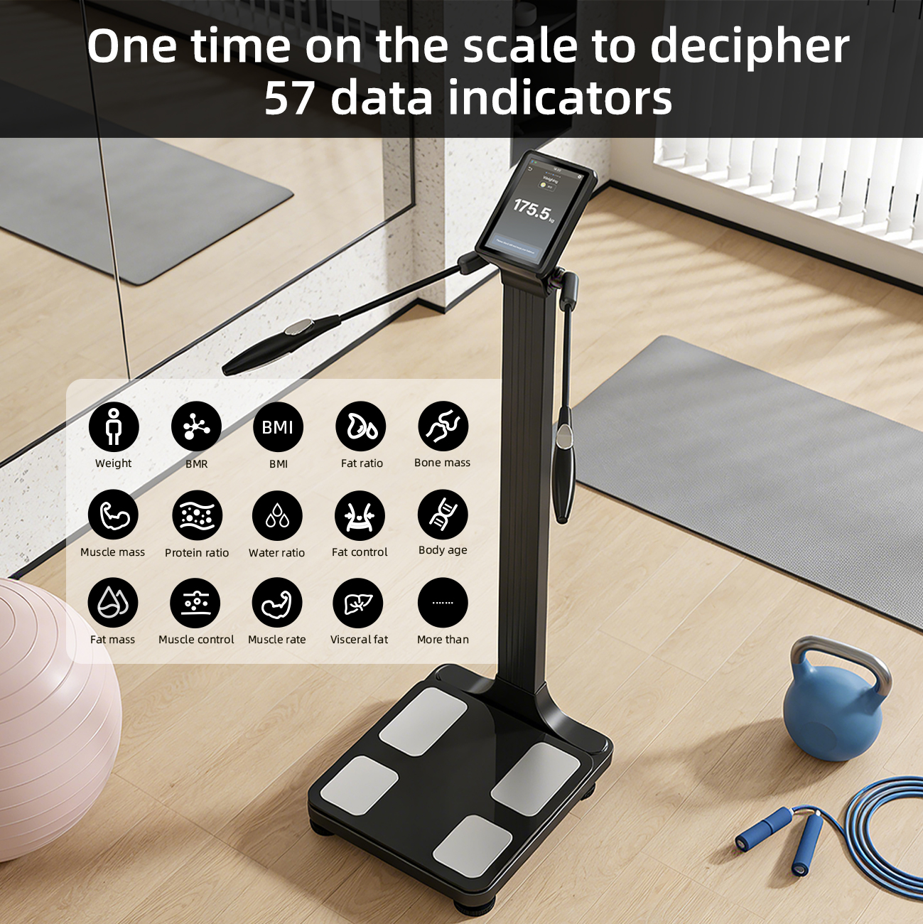 Unique Newly TFT Smart Scale Analyzer Measures Weight Smart Body Fat Scale USB Rechargeable Wireless Digital Weight Scale