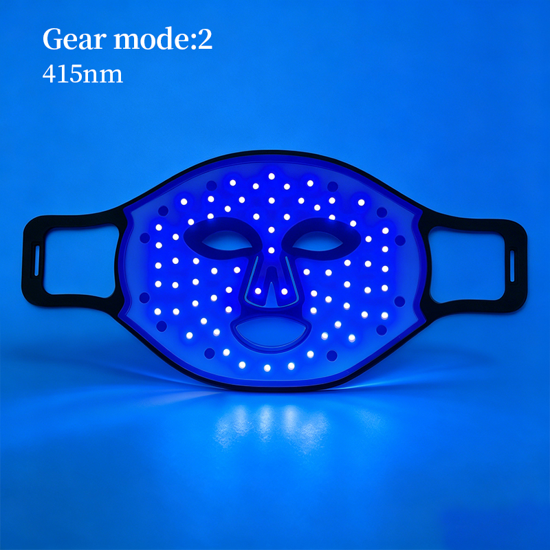 REDSKY 3 Colors Blue Red Facial Beauty LED Mask Silicone Photon Red Light Therapy Flexible Face Mask