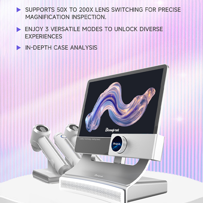 factory price trichoscopy scalp hair analyzer camera 3 in 1 scalp hair analyzer machine digital hair microscope scalp analyzer