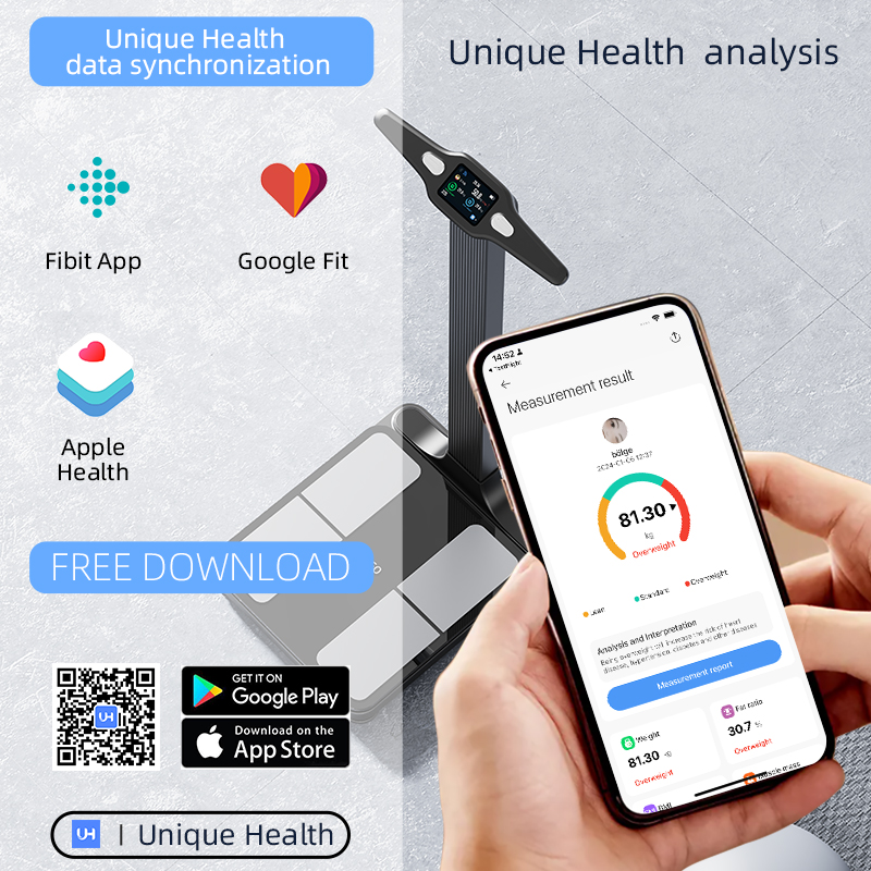 High Accuracy Bmi Digital Scale Wifi And Bluetooth Duel Connected Scale 8 Electrodes Smart Body Weight Scale Analyzer For Gym