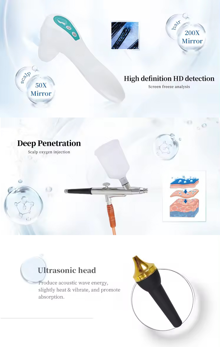 Professional 5-in-1 Multi-functional ABS Portable Desktop Hair Scalp Analyzer Tricoscope Digital Microscope Machine SPA/Salon