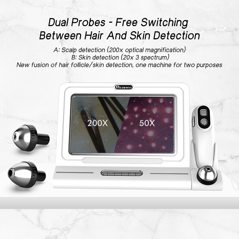 Meiboyi Portable Scalp Scanner Skin Analyzer Facial Detector Hair Analysis Enhanced Salon Skin Test Diagnostic Machine