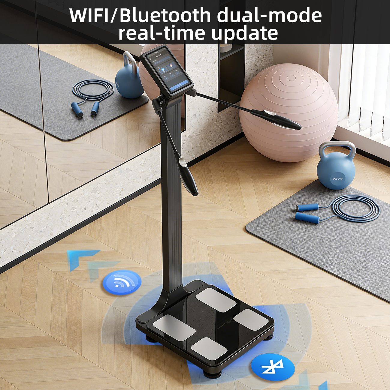 Unique Custom Smart Body Scale 8-Sensor BIA Technology High-Accuracy Weight Measurement Liquid Crystal Touch Screen OEM/ODM