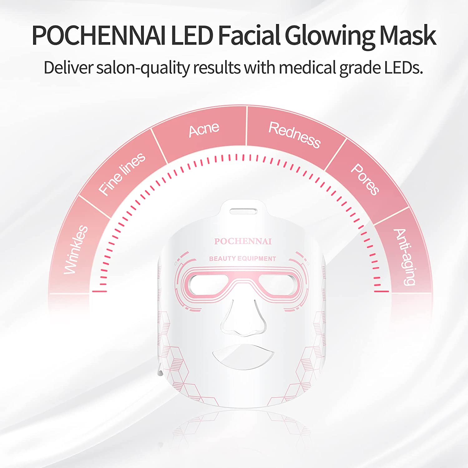 Flexible Led Face Mask Silicone Facial Led Lights Face Mask Professional Silicon Colorful Led Face Mask Light Therapy Beauty