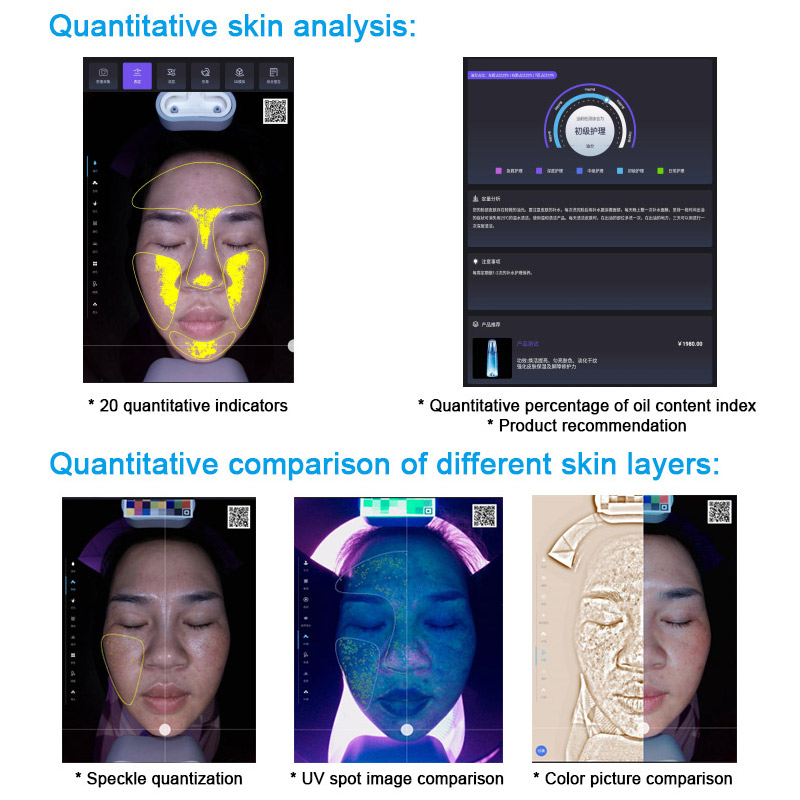8 in 1 Professional 3d Skin Analyzer Machine Skin Scanner Portable Facial Skin Analysis Face Camera Machine