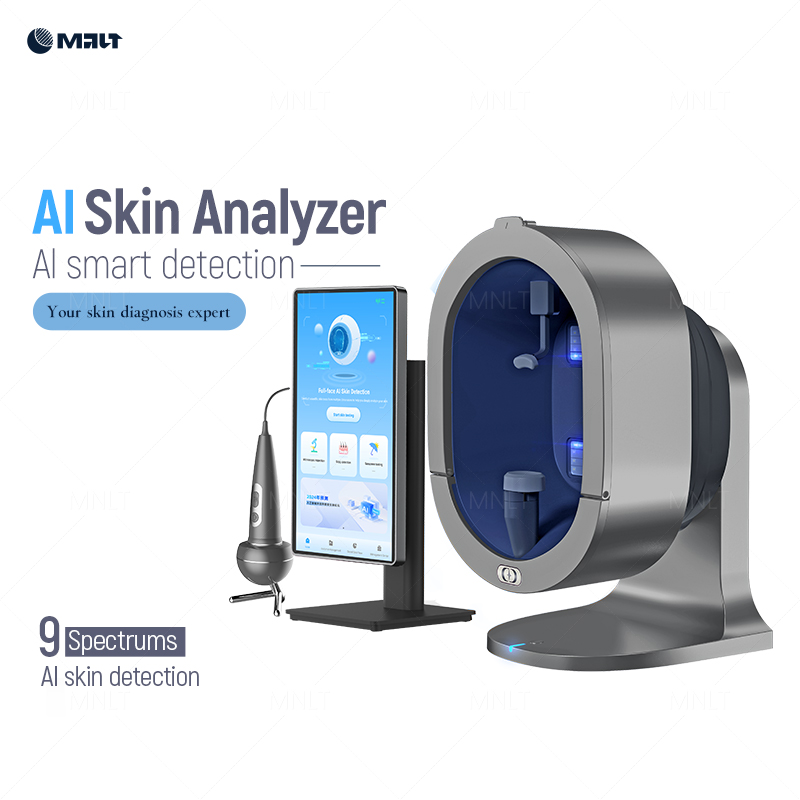3D AI Skin Analyzer Portable Professional Facial Scanner Moisture Pigment Wrinkle Tester Salon Home Use HD Camera Multi Language