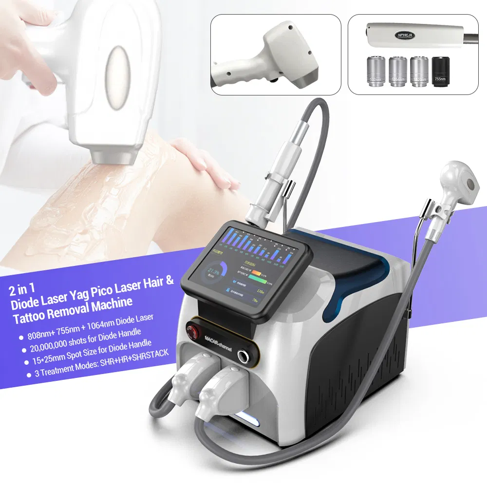 Professional 755/808/1064nm Diode Laser &amp; Picosecond Laser 2-in-1 Hair &amp; Tattoo Removal Machine