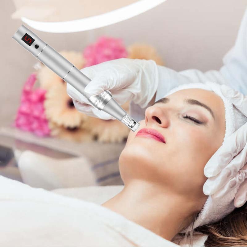 Best at Home Electric Rechargeable Professional Microneedling Derma Pen with Digital Display Screen for Hair Loss, Stretch Marks
